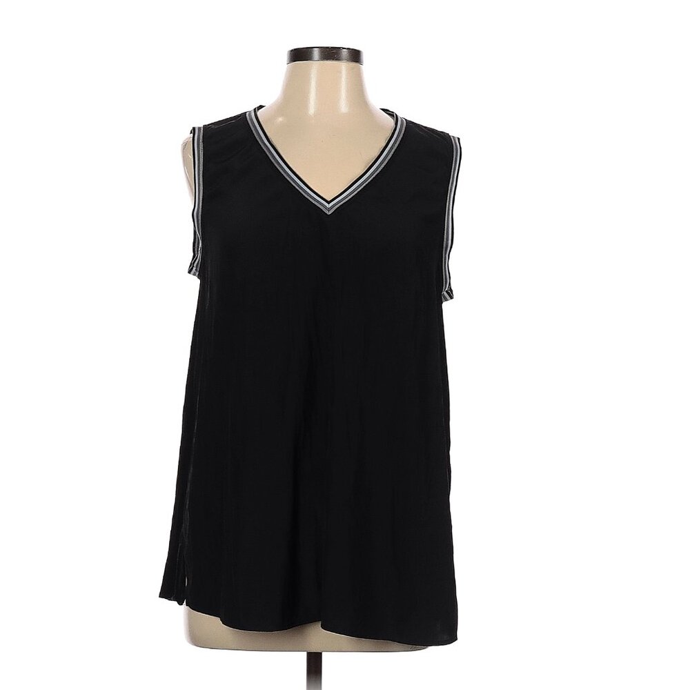 Lola and Sophie Black v neck athlesuire top, size large